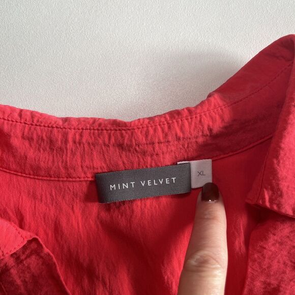 Mint Velvet Coral Collared Tunic Blouse V Neck Long Sleeve Women's Size XL EUC - Picture 2 of 11